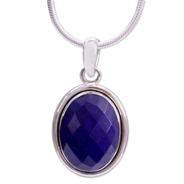 Alternate image for Fair Trade Jewelry Lapis Lazuli and Sterling Silver Necklace Blue Destiny