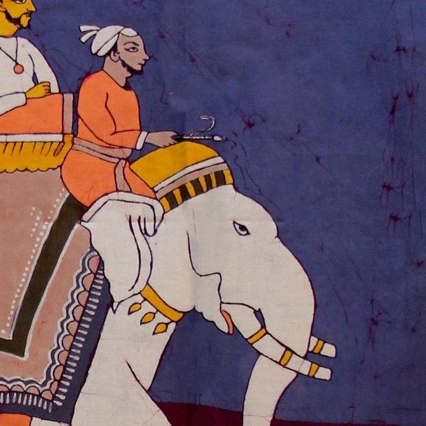 Alternate image for Cotton batik wall hanging Royal Ride