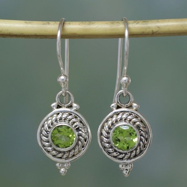 Alternate image for Fair Trade Jewelry Sterling Silver and Peridot Earrings Lemon-Lime Drops