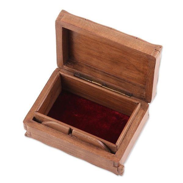 Alternate image for Floral Wood Jewelry Box Kashmiri Flower