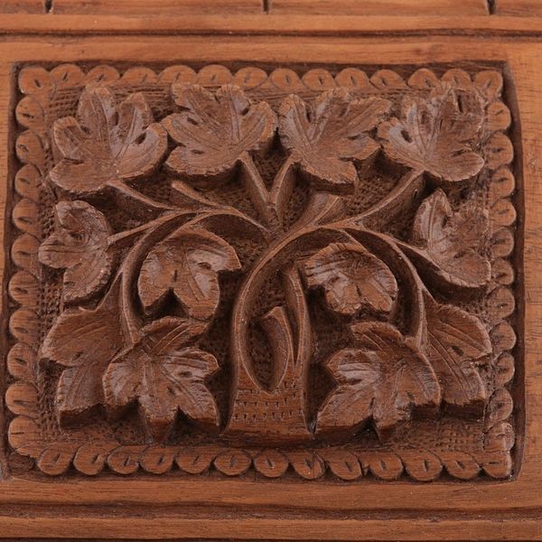 Alternate image for Floral Wood Jewelry Box Kashmiri Flower