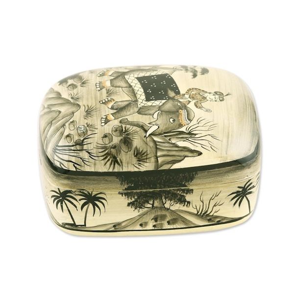 Alternate image for Papier mache box Elephant Excursion