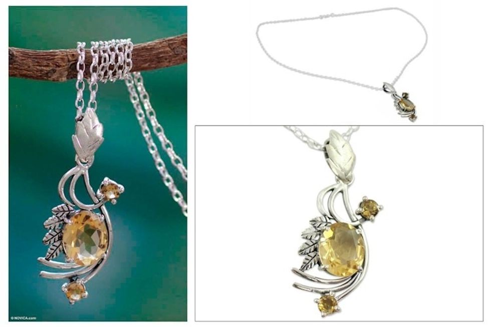 Citrine pendant necklace 'Mughal Romance'