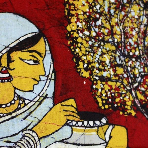 Alternate image for Cotton batik wall hanging Carrying Water