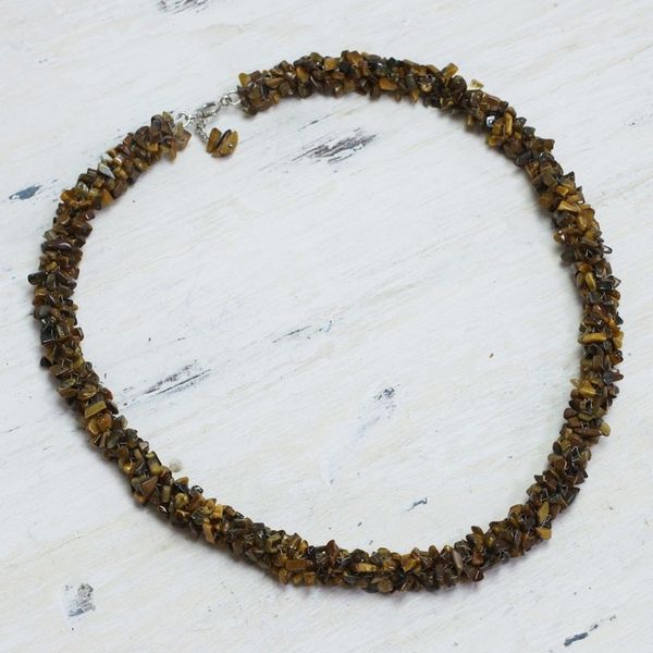 Alternate image for Tigers eye beaded necklace Honeysuckle