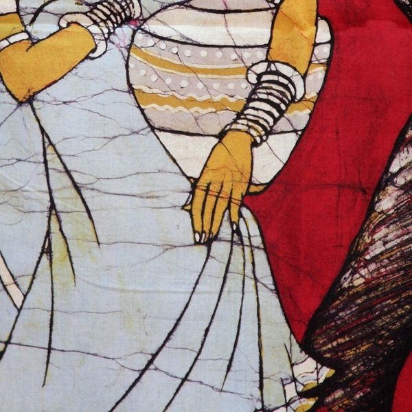 Alternate image for Cotton batik wall hanging Carrying Water