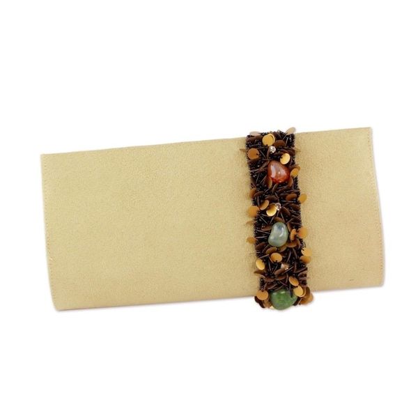 Alternate image for Beaded clutch handbag Natural Glam