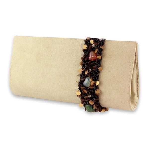Alternate image for Beaded clutch handbag Natural Glam