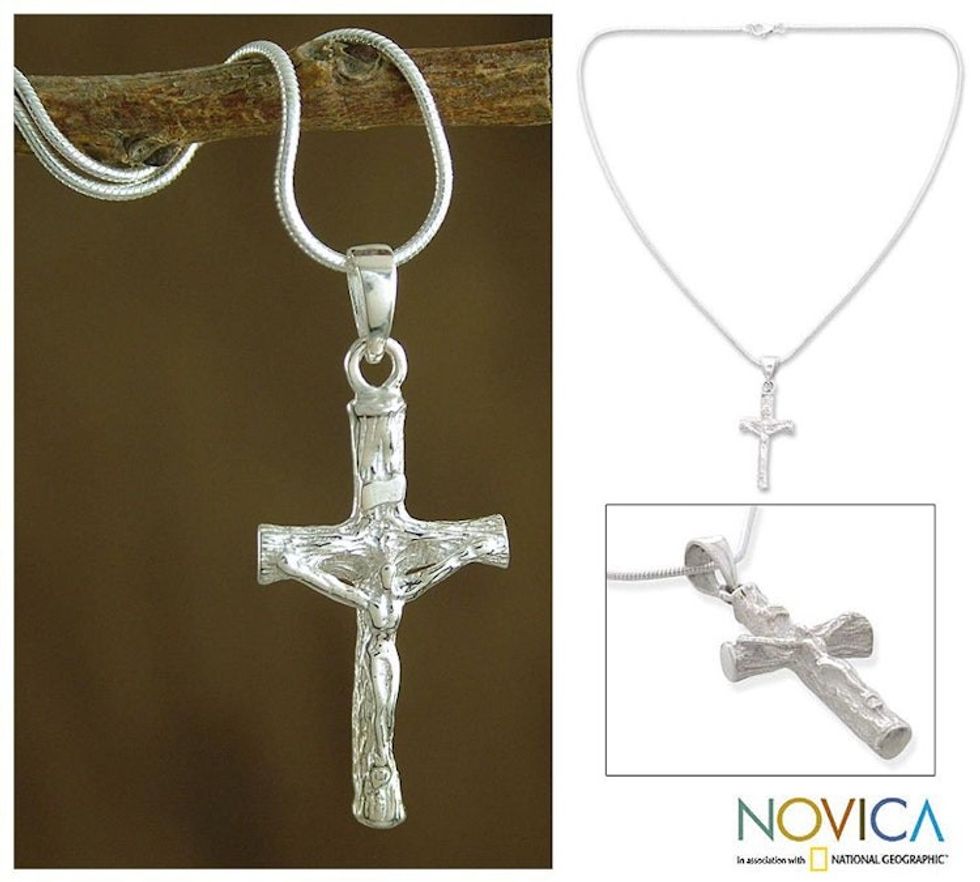 Cross Sterling Silver Necklace Religious Jewelry 'Cross of Sacrifice'