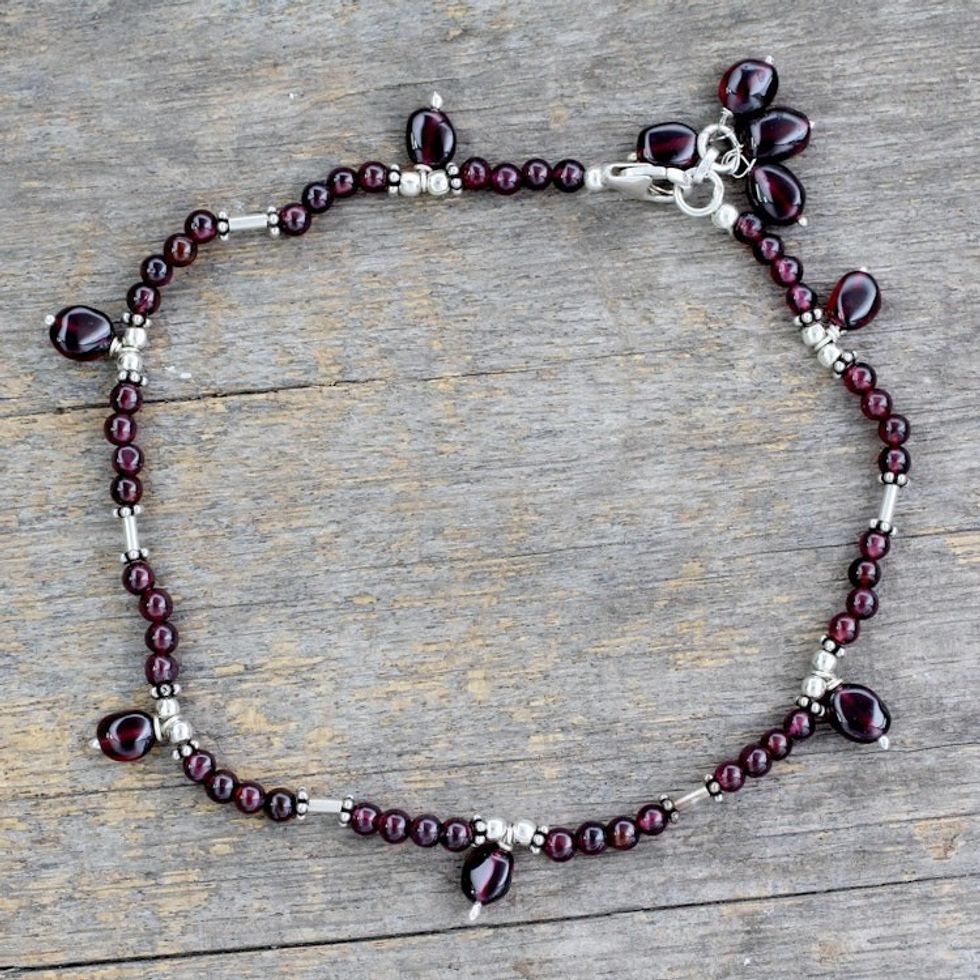 Garnet anklet 'Sublime Dancer'