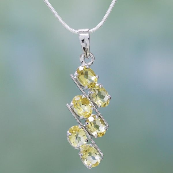 Alternate image for Sterling Silver and Topaz Pendant Necklace Sky Fire