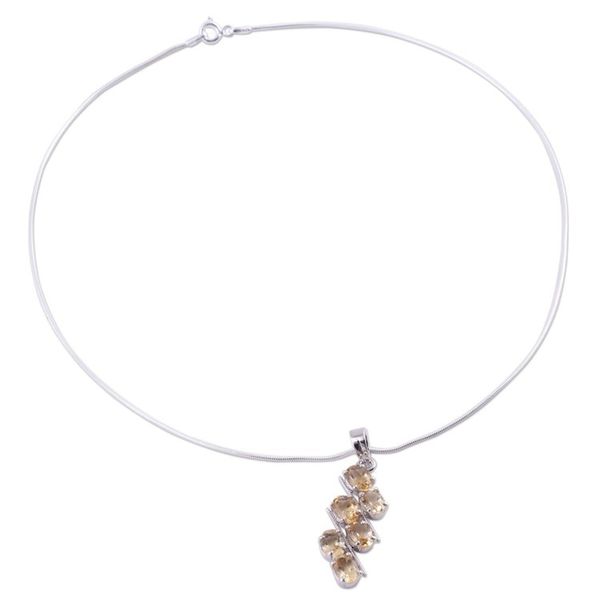 Alternate image for Sterling Silver and Topaz Pendant Necklace Sky Fire