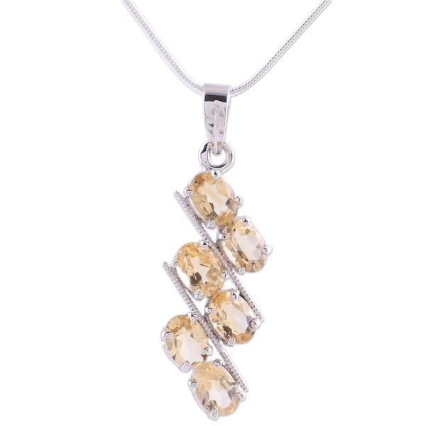 Alternate image for Sterling Silver and Topaz Pendant Necklace Sky Fire