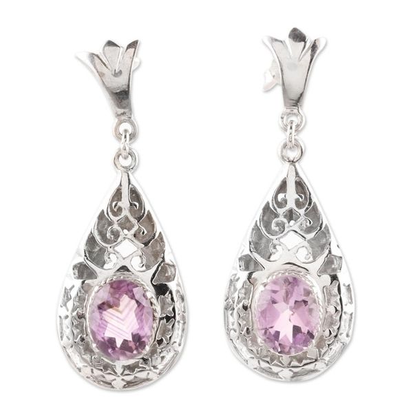 Alternate image for Amethyst dangle earrings Blessed Garden