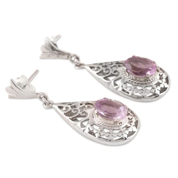 Alternate image for Amethyst dangle earrings Blessed Garden