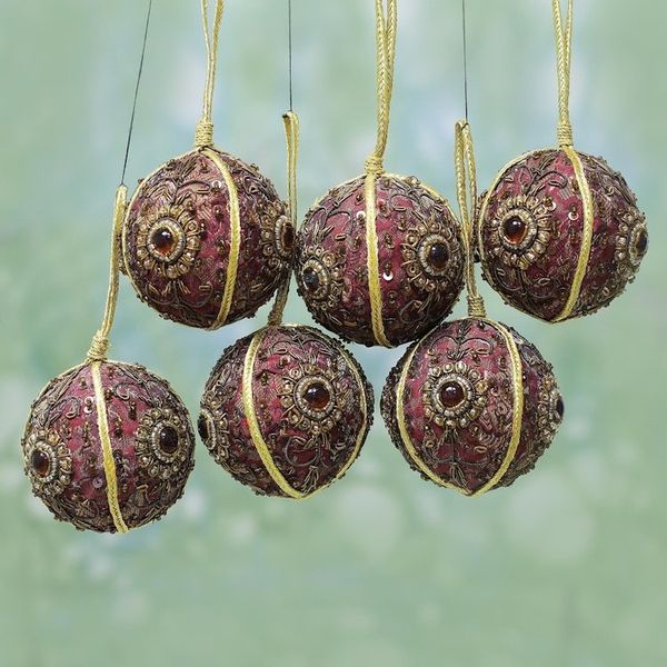 Alternate image for Beaded ornaments Set of 6 Christmas Magic