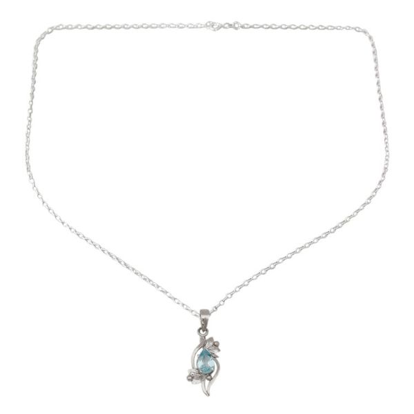 Alternate image for Blue topaz pendant necklace Grace