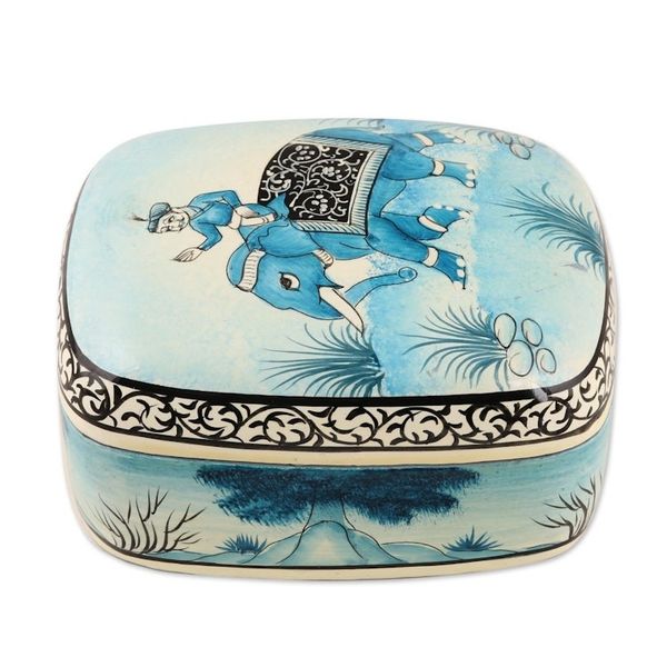 Alternate image for Papier Mache Jewelry Box Kashmir Dawn