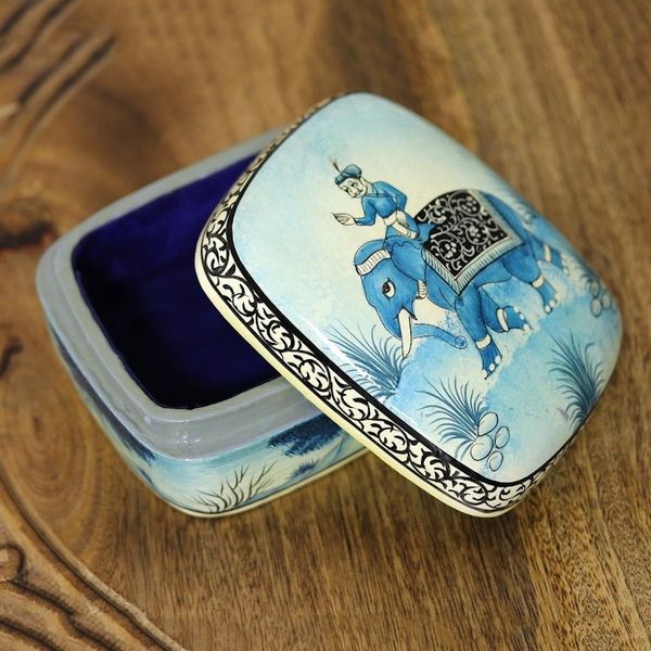 Alternate image for Papier Mache Jewelry Box Kashmir Dawn