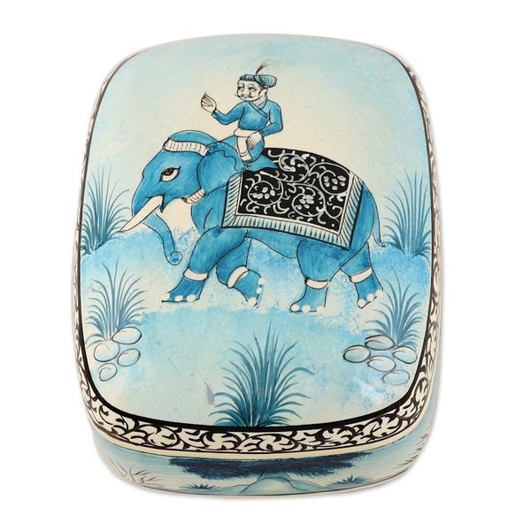 Alternate image for Papier Mache Jewelry Box Kashmir Dawn