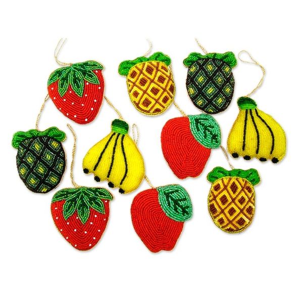 Alternate image for Beaded ornaments Set of 10 Luscious Fruit
