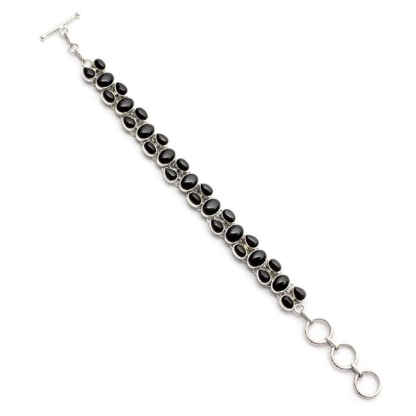 Alternate image for Sterling Silver and Onyx Bracelet Indian Jewelry Jaipur Heritage
