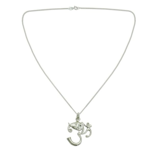 Alternate image for Sterling silver pendant necklace Ganesha Meditation