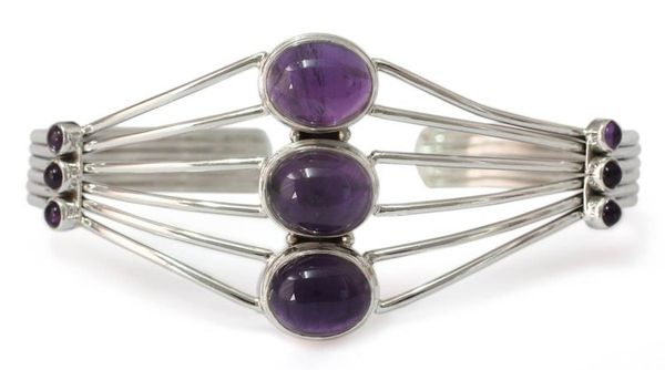 Alternate image for Sterling Silver and Amethyst Cuff Bracelet Promise at Dawn