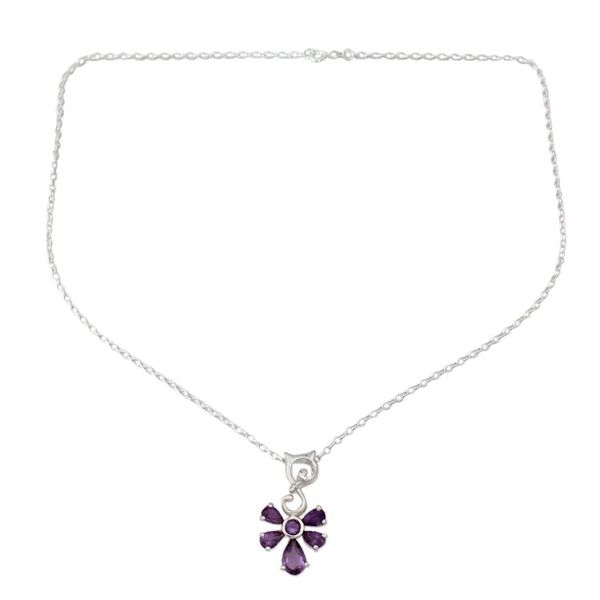 Alternate image for Amethyst pendant necklace Lilac Blessings