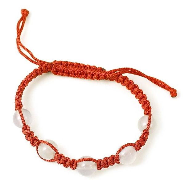 Alternate image for Handmade Chalcedony Shambhala-style Bracelet Peace and Good Fortune