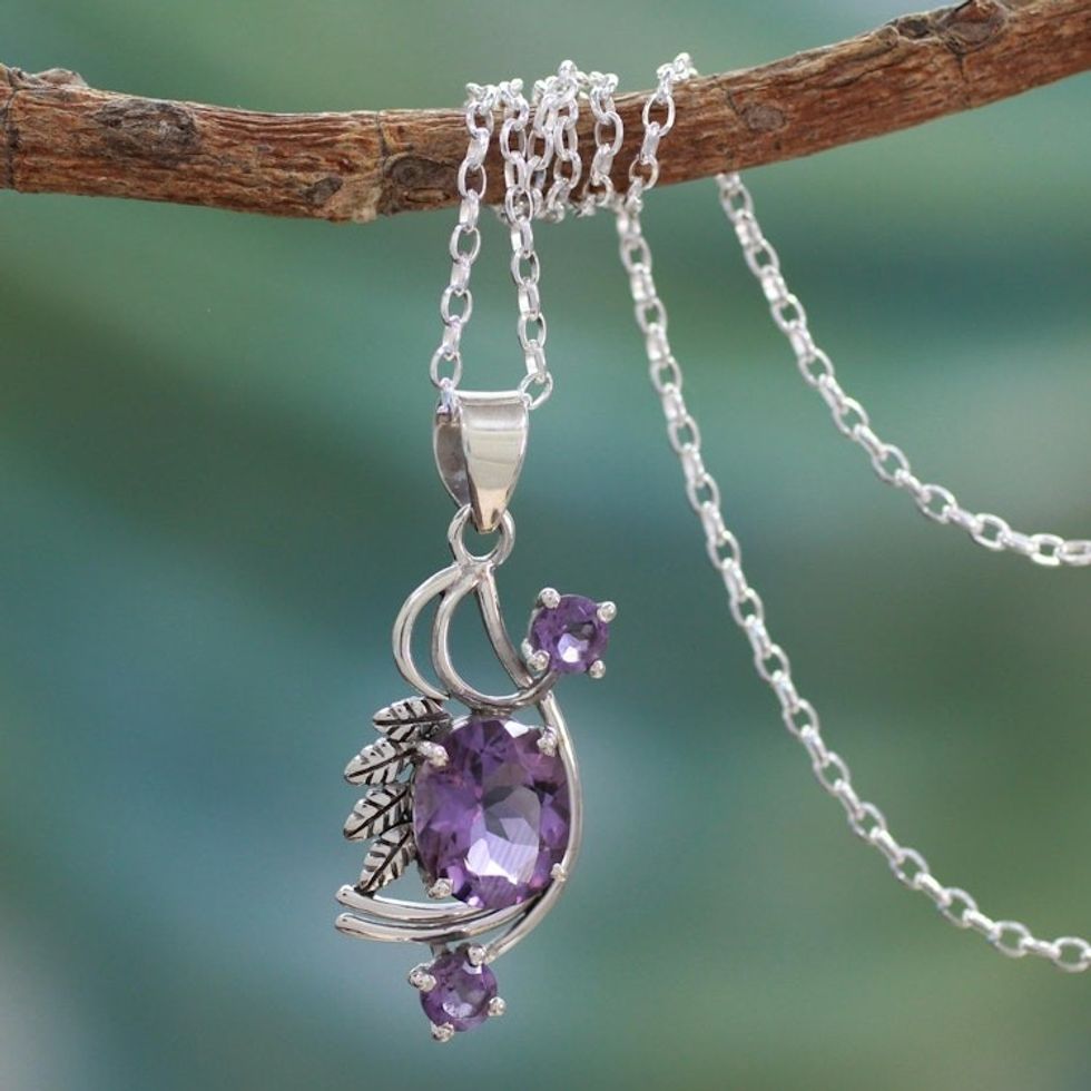 Amethyst pendant necklace 'Mughal Romance'
