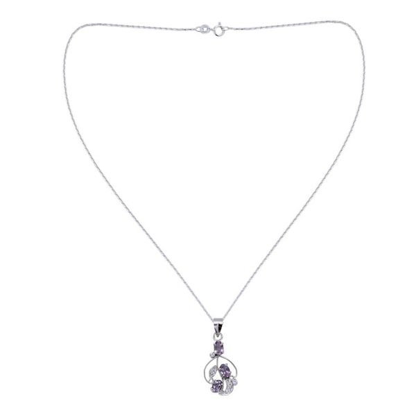 Alternate image for Hand Crafted Sterling Silver and Amethyst Necklace Wine Delight