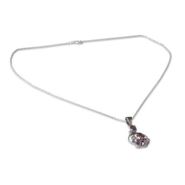 Alternate image for Hand Crafted Sterling Silver and Amethyst Necklace Wine Delight