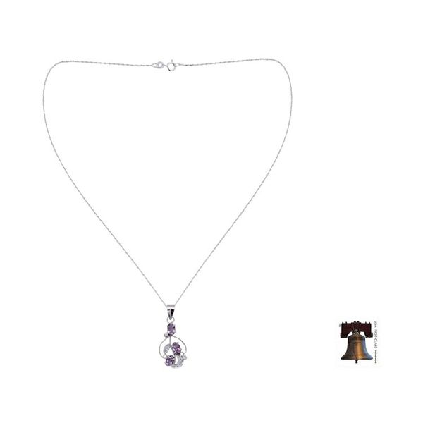 Alternate image for Hand Crafted Sterling Silver and Amethyst Necklace Wine Delight
