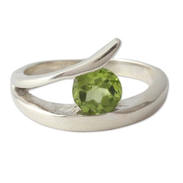 Alternate image for Artisan Crafted Solitaire Peridot Ring from India Dazzling Love