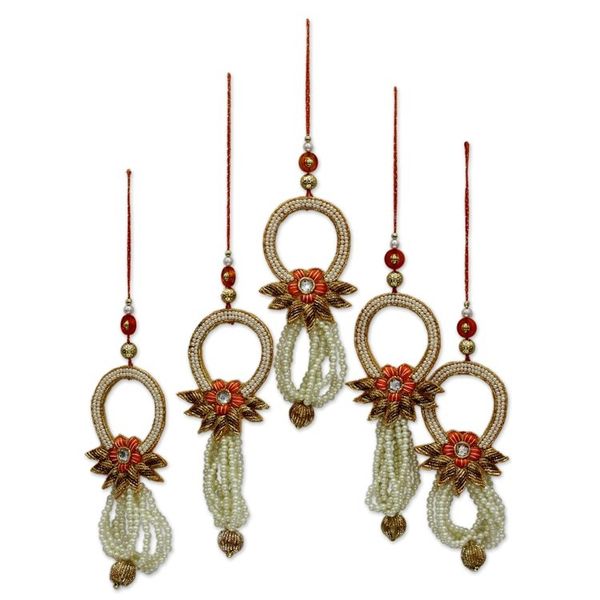 Alternate image for Beaded ornaments Set of 5 Kolkata Mistletoe