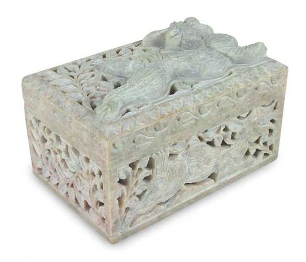 Alternate image for Soapstone jewelry box Majestic Dragon