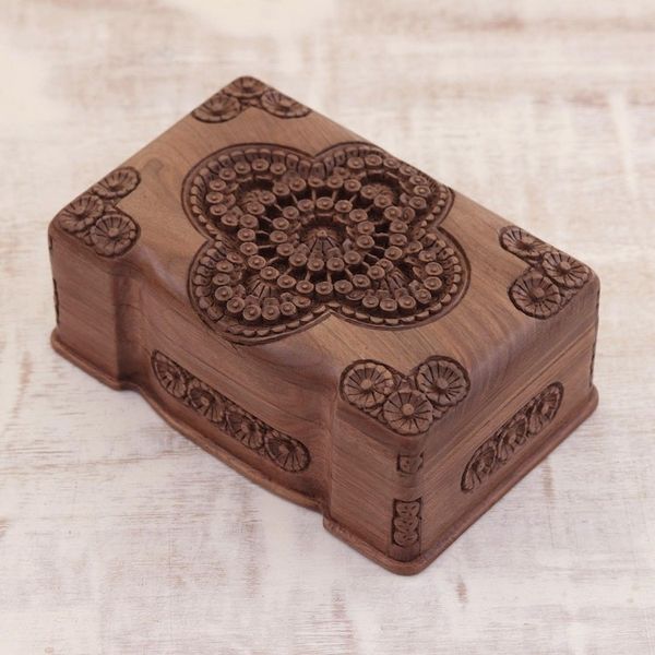 Alternate image for Floral Wood Jewelry Box Florid Cameo
