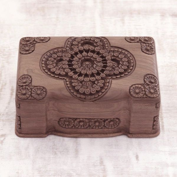 Alternate image for Floral Wood Jewelry Box Florid Cameo