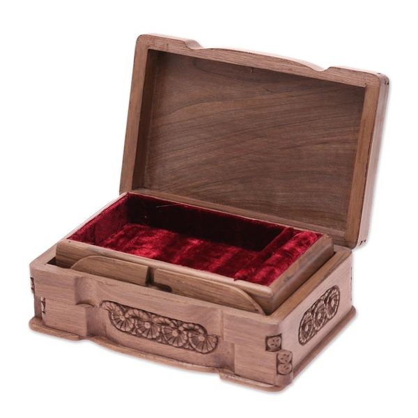 Alternate image for Floral Wood Jewelry Box Florid Cameo