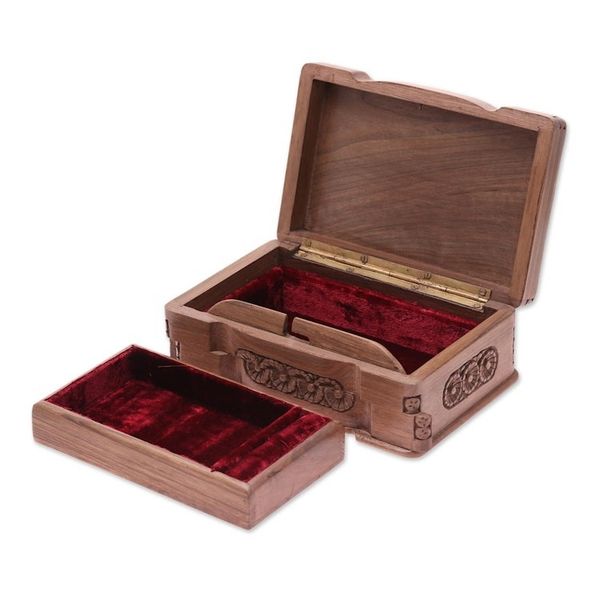 Alternate image for Floral Wood Jewelry Box Florid Cameo