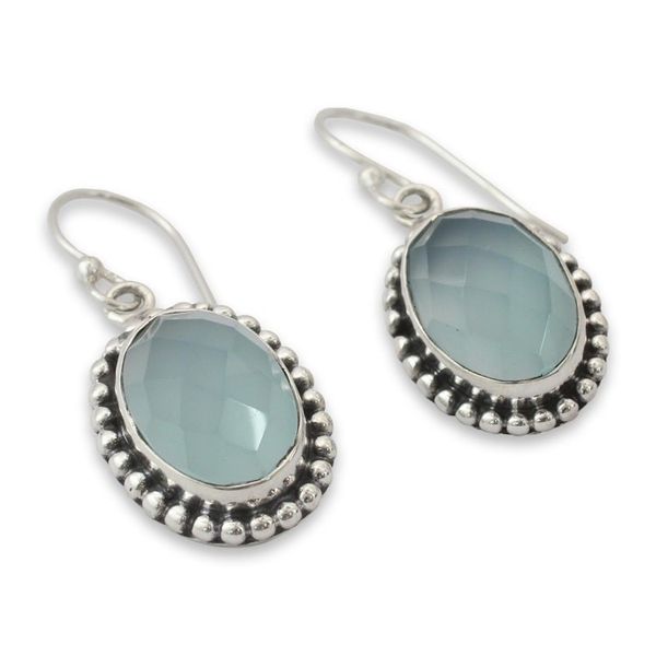 Alternate image for Blue Chalcedony Earrings from Sterling Silver Jewelry Be Mesmerized