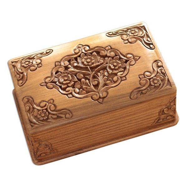 Alternate image for Handcrafted Indian Floral Wood Jewelry Box Mesmerizing Bouquets