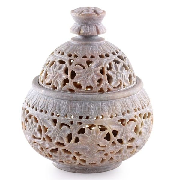 Alternate image for Hand Carved Soapstone Decorative Jar from India Ivy and Lace
