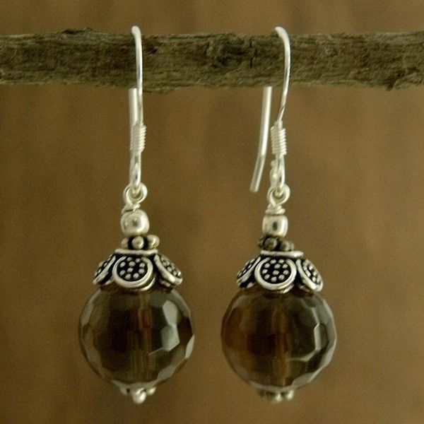 Alternate image for Smoky quartz dangle earrings Jaipur Sonnet