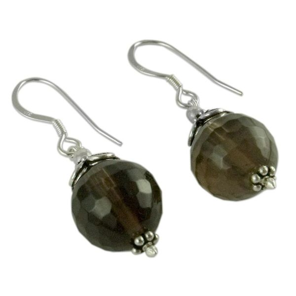 Alternate image for Smoky quartz dangle earrings Jaipur Sonnet