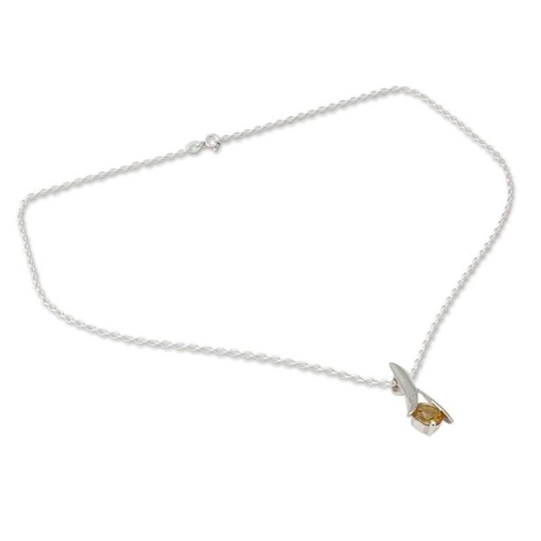 Alternate image for Modern Jewelry Sterling Silver and Citrine Necklace Chennai Sun