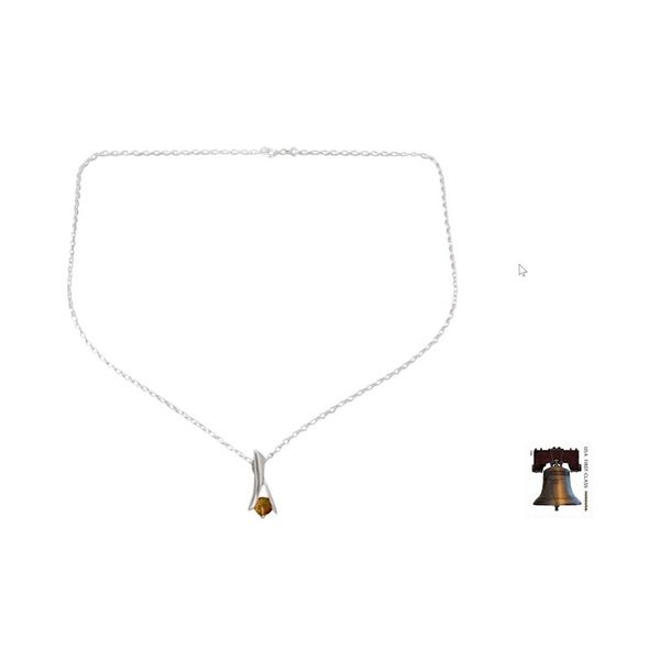 Alternate image for Modern Jewelry Sterling Silver and Citrine Necklace Chennai Sun
