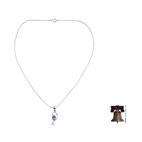Alternate image for Amethyst Jewelry Necklace with Sterling Silver Spiritual Love