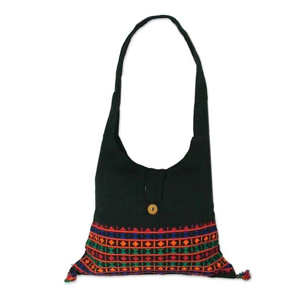 Alternate image for Embroidered Cotton Shoulder Bag Vibrant Tease